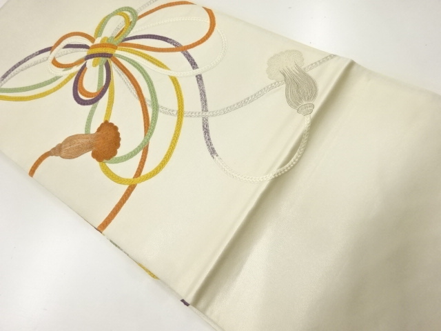 アンティーク　組紐模様刺繍袋帯（材料）